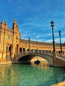Sevilla, Andaluzja, Plac Hiszpański widok z bliska